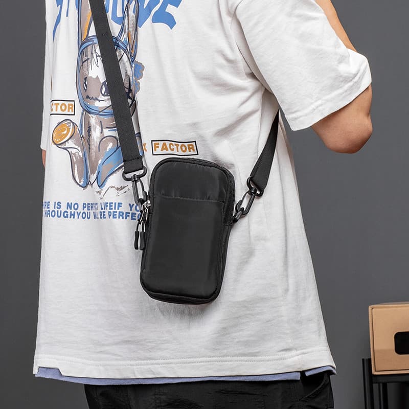 Clássico Vertical saco do telefone móvel dos homens mensageiro 2025 novo estilo moda simples usar mudança chave andando