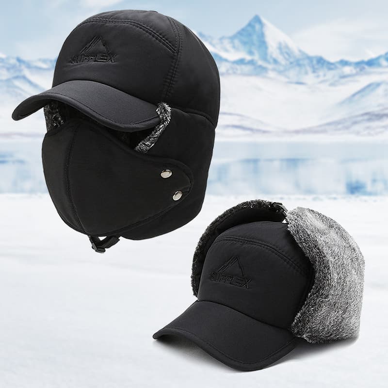 Chapéu masculino inverno quente de meia-idade idosos Lei Feng chapéu de lã ciclismo à prova de frio chapéu de proteção d