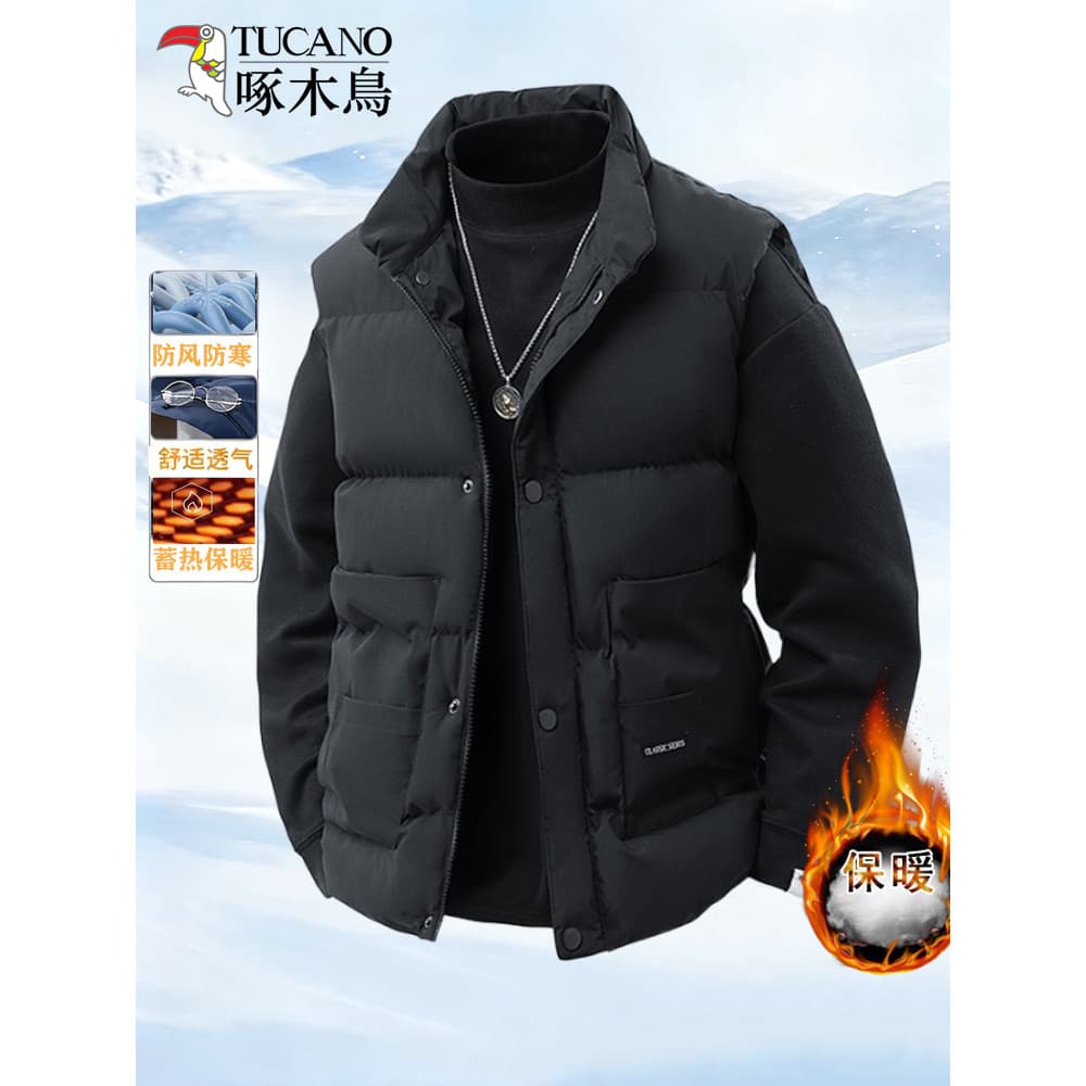 Woodpecker novo estilo para baixo colete de algodão meninos outono inverno Popular Street wear quente exterior wear cole