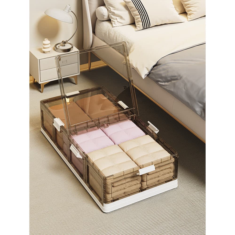 Caixa de armazenamento de cama dobrável gaveta plana caixa de armazenamento de roupas domésticas colcha caixa de armazen