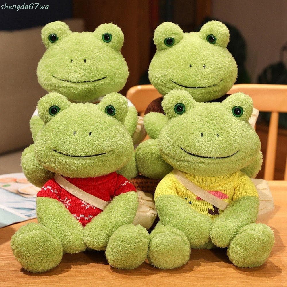 SHENGDA Vestir Sapo Brinquedo De Pelúcia Crianças Bonecas Animais Crossbody Saco Dos Desenhos Animados Boneca Pingente C