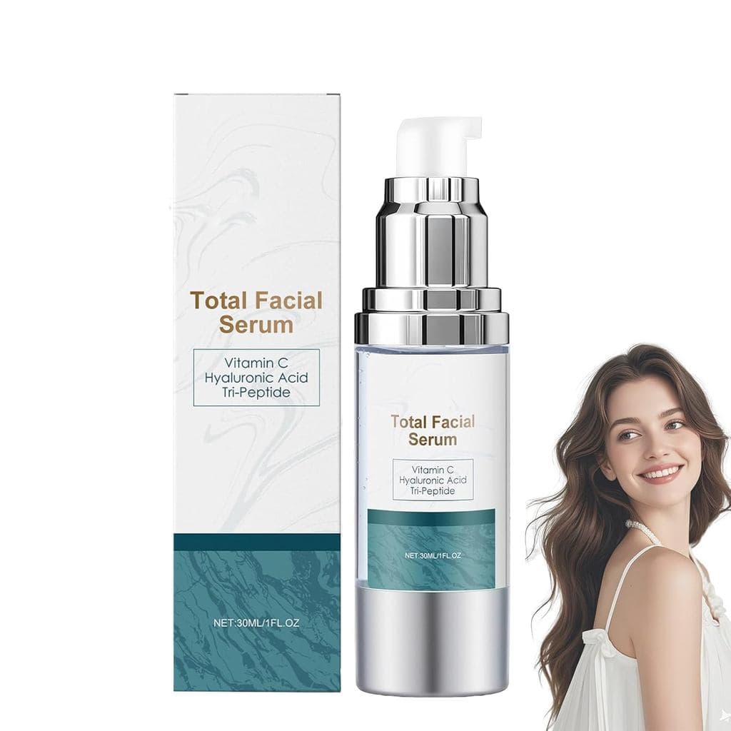 Sérum TotalPackage, Sérum de Vitamina C com Ácido Hialurônico e Peptídeos para o Rosto, Sérum Hidratante Anti-Envelhecim