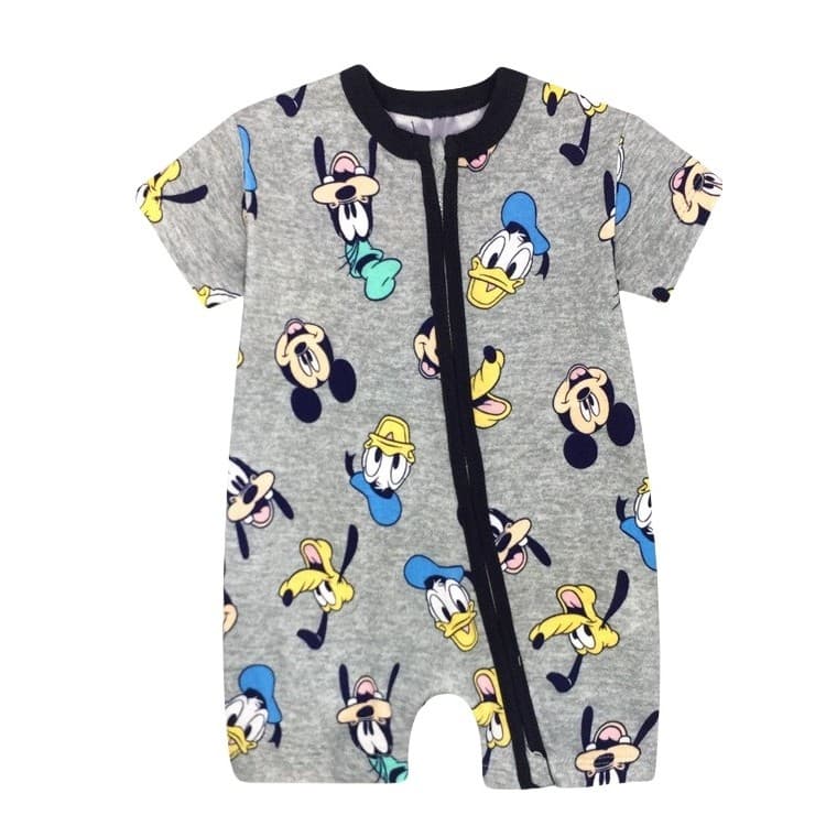 Comércio exterior roupas infantis infantil zíper macacão de manga curta masculino feminino bebê macacão Boxer curto esca