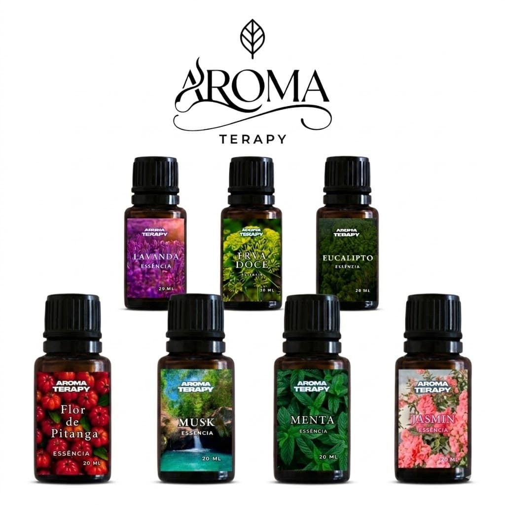 Kit de Essências Hidrossolúveis 20ml | Para Umidifccador, Difusor de Ar e Ambiente | Essências Refrescantes