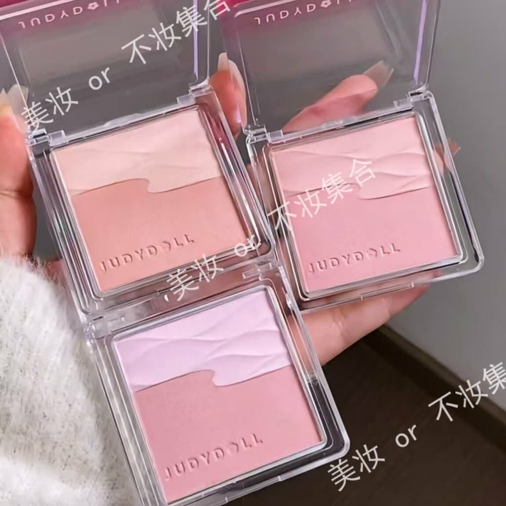 Judydoll/Judydoll Water Satin Blush Paleta de blush de duas cores Expandida Color Shrink Color Blush Cream Palette