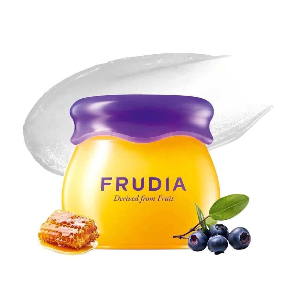 Bálsamo Labial de Mirtilo e Mel FRUDIA, Bálsamo Labial Coreano Esfoliante e Hidratante para Lábios Secos, feito com Extr