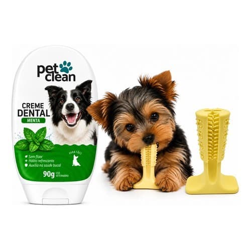Pasta De Dente P/ Cães Gatos Pet Clean 90g Mordedor Pequeno Menta