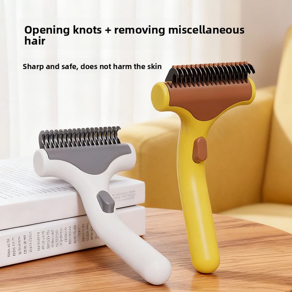 Pente Desmatamento Para Cães E Gatos , Ferramenta Eficiente Remoção De Pelos De Animais De Estimação , Adequado Viagens
