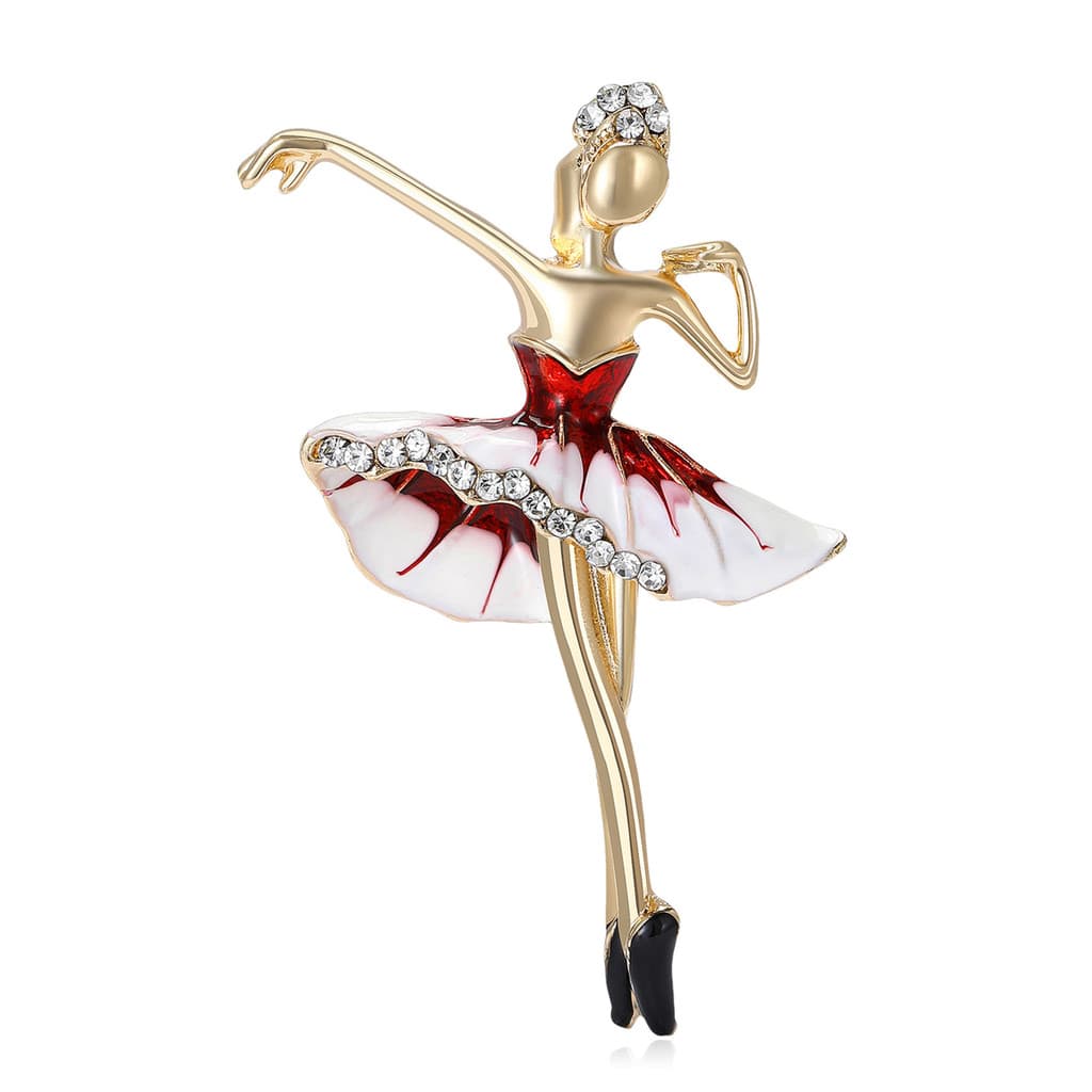 Europeu americano Cross-Border requintado esmalte Ballet menina broche All-Match traje pino feminino diamante elegante C