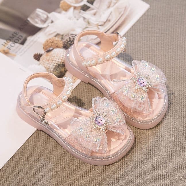 Meninas sapatos sandálias 2026 verão novo estilo sapatos infantis de sola macia sapatos de princesa menina sapatos de cr