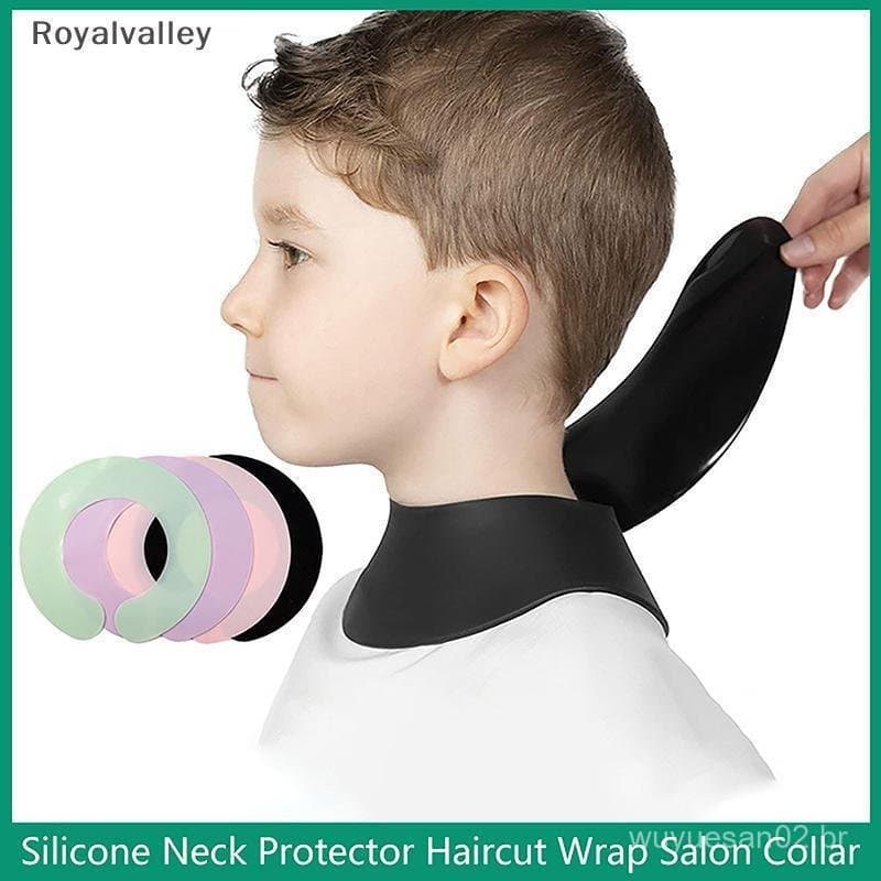 [Royalvalley] Lenço Protetor De Silicone Ne Para Corte De Cabelo , Gola De Salão De Beleza , Tintura Xale , Barbearia ,