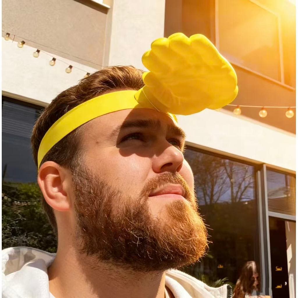 [Em Estoque] Chapéu de Sol em Forma de Palma Abstrata, Chapéu de Palma Engraçado, Brinquedo de Pegadinha, Tiara Criativa