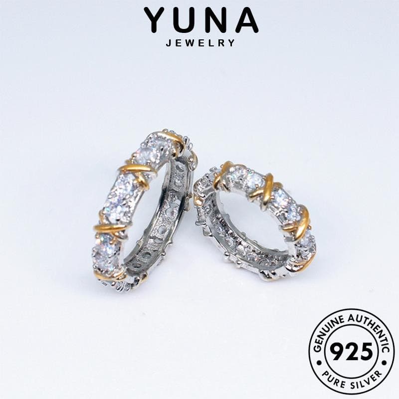 JEWELRY Prata Mulher Anéis De Moda Diamante Original 925 Design Moissanita Bicolor R140