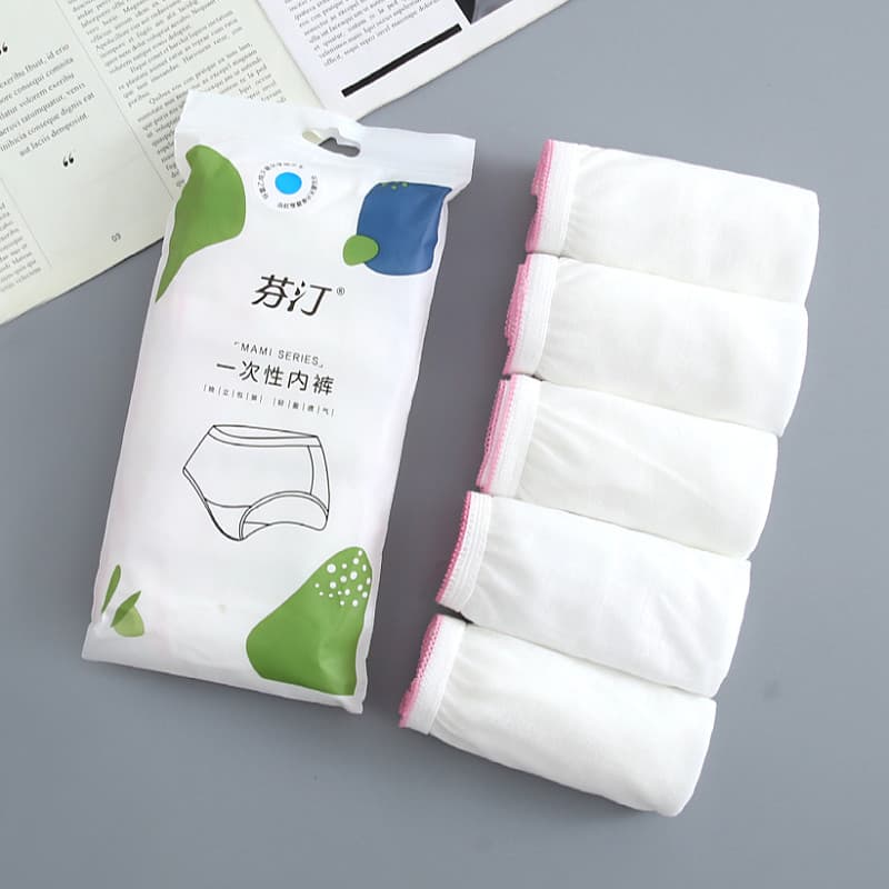 Roupa íntima descartável feminina estéril viagem de negócios embalada individualmente cama preguiçosa sem enxágue