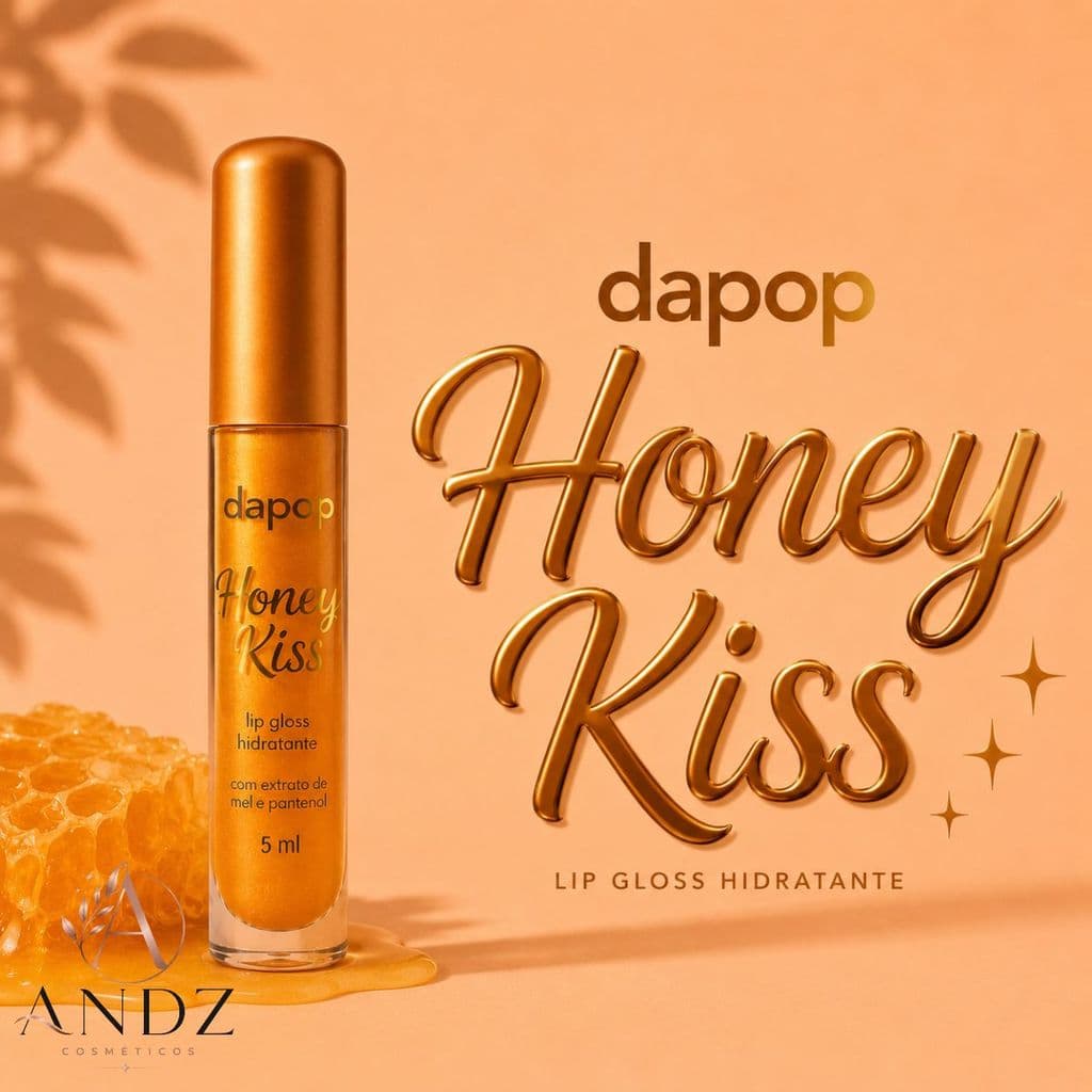 Lip Gloss Honey Kiss Dapop Gloss Labial Brilhante Hidratante Efeito Volume