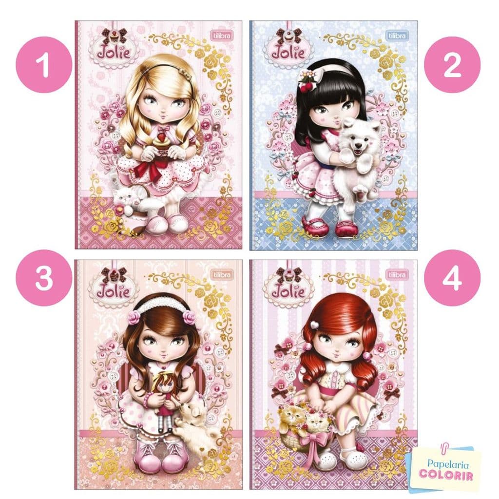 Caderno Brochura Colegial Jolie 80 Folhas - Tilibra