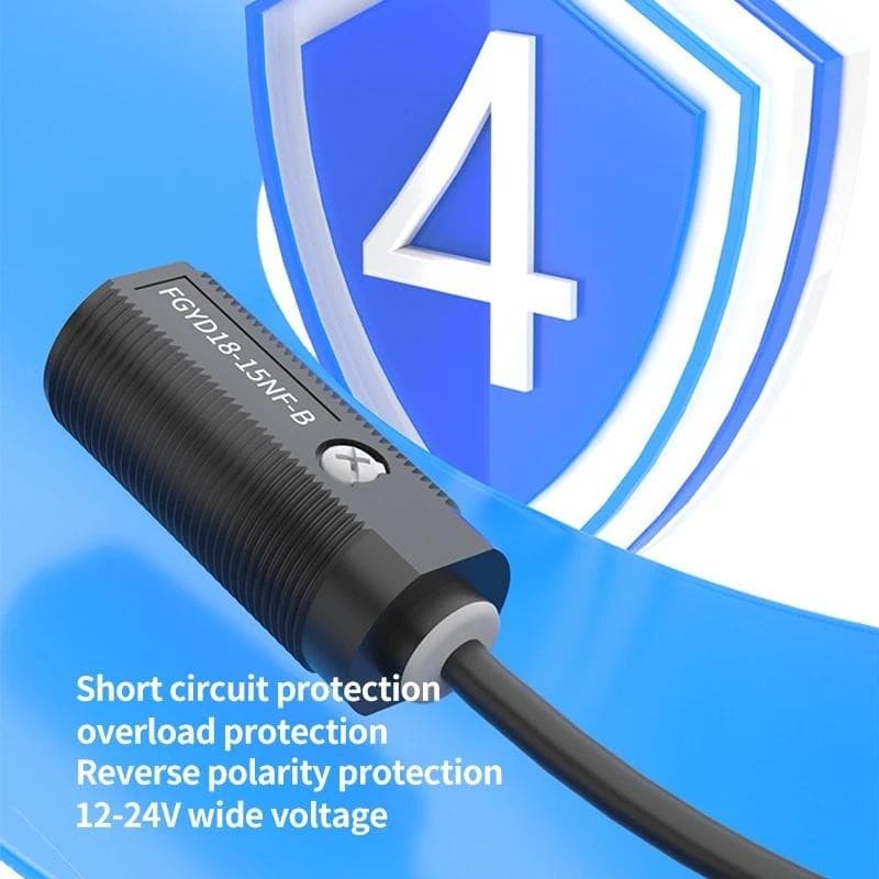 Interruptor De Detecção Fotoelétrico De Supressão De Fundo FUWEI FGYD18-15NF-B Sensor Ajustável De Distância De Reflexão