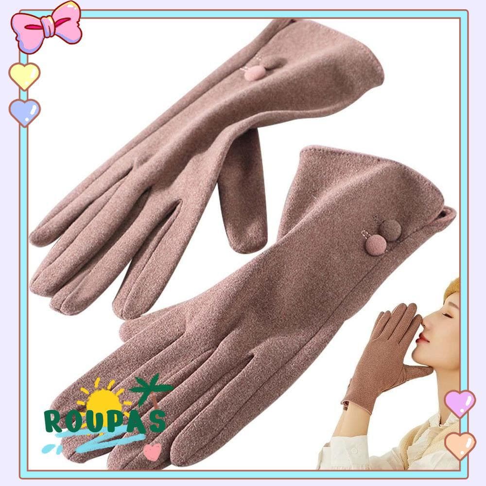 Luvas Quentes Femininas ROUPAS , De Clima Frio Com Tela Sensível Ao Toque Térmicas De Inverno Da Moda