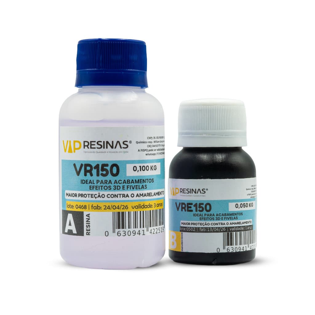 Resina Epóxi + Endurecedor UV VR150 150g Média Viscosidade