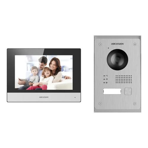 Interfone Com Vídeo Hikvision Ds-kis703y-p Kit Completo