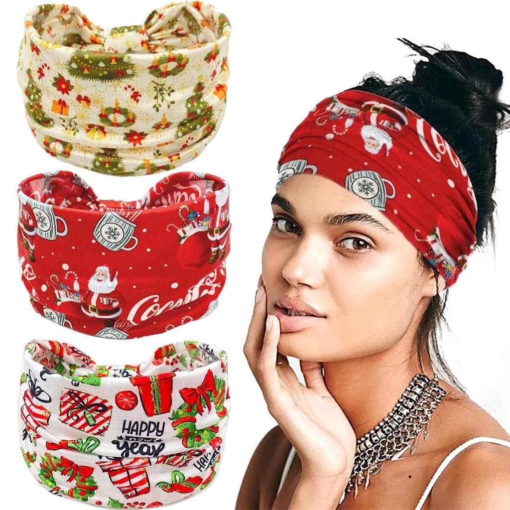 Tiara de Natal SARATA para Mulheres, Presente com Estampa de Árvore de Natal, Antiderrapante, Elástica, com Estampa de B