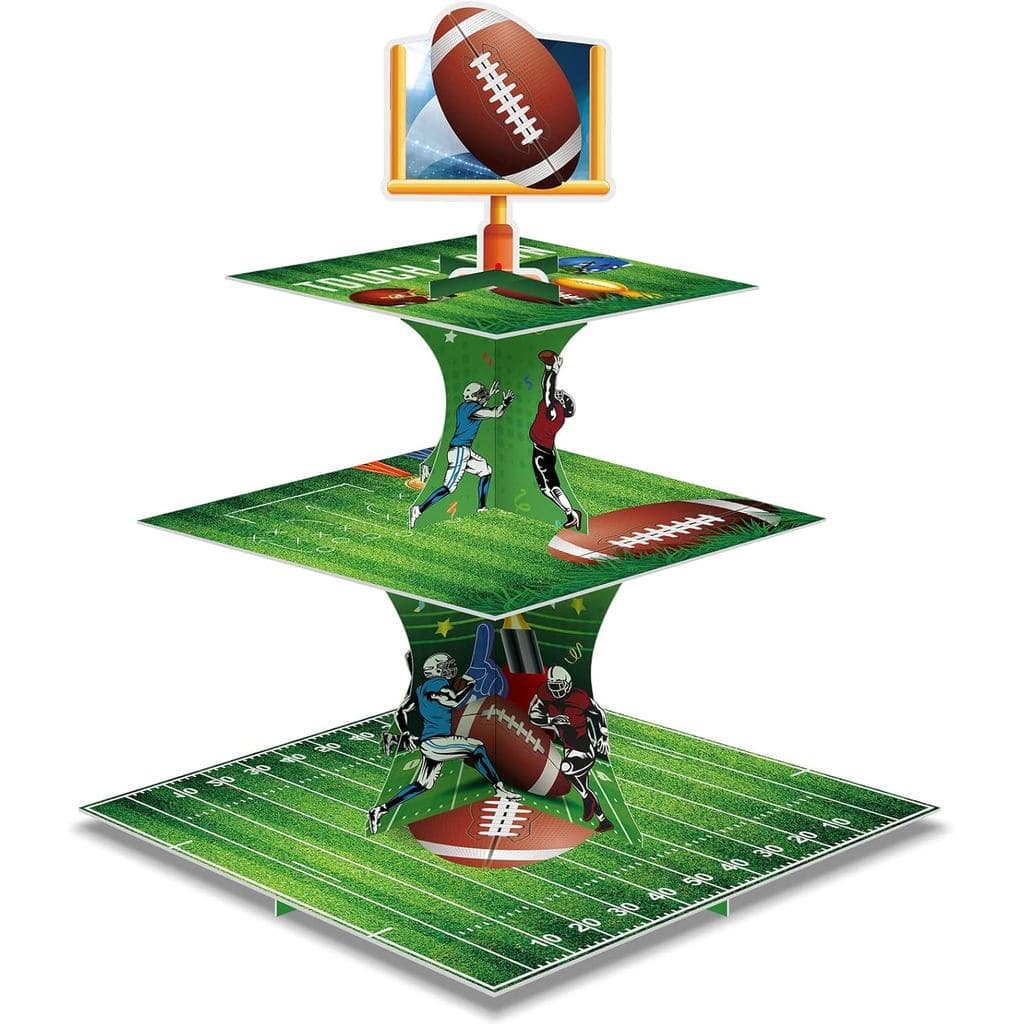 Suporte para Cupcakes Tiamon Bowl para Decoração de Festa, Torre de Sobremesas de 3 Andares, Decoração de Estádio de Fut