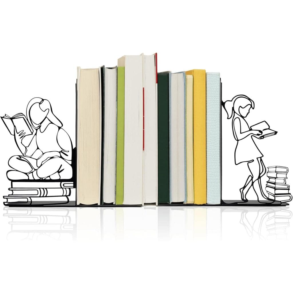 Ecqizer Bookends Decorative Book Ends Decorative Reading Decor Reading Book end Bookshelf Decor for Bedroom Library Offi