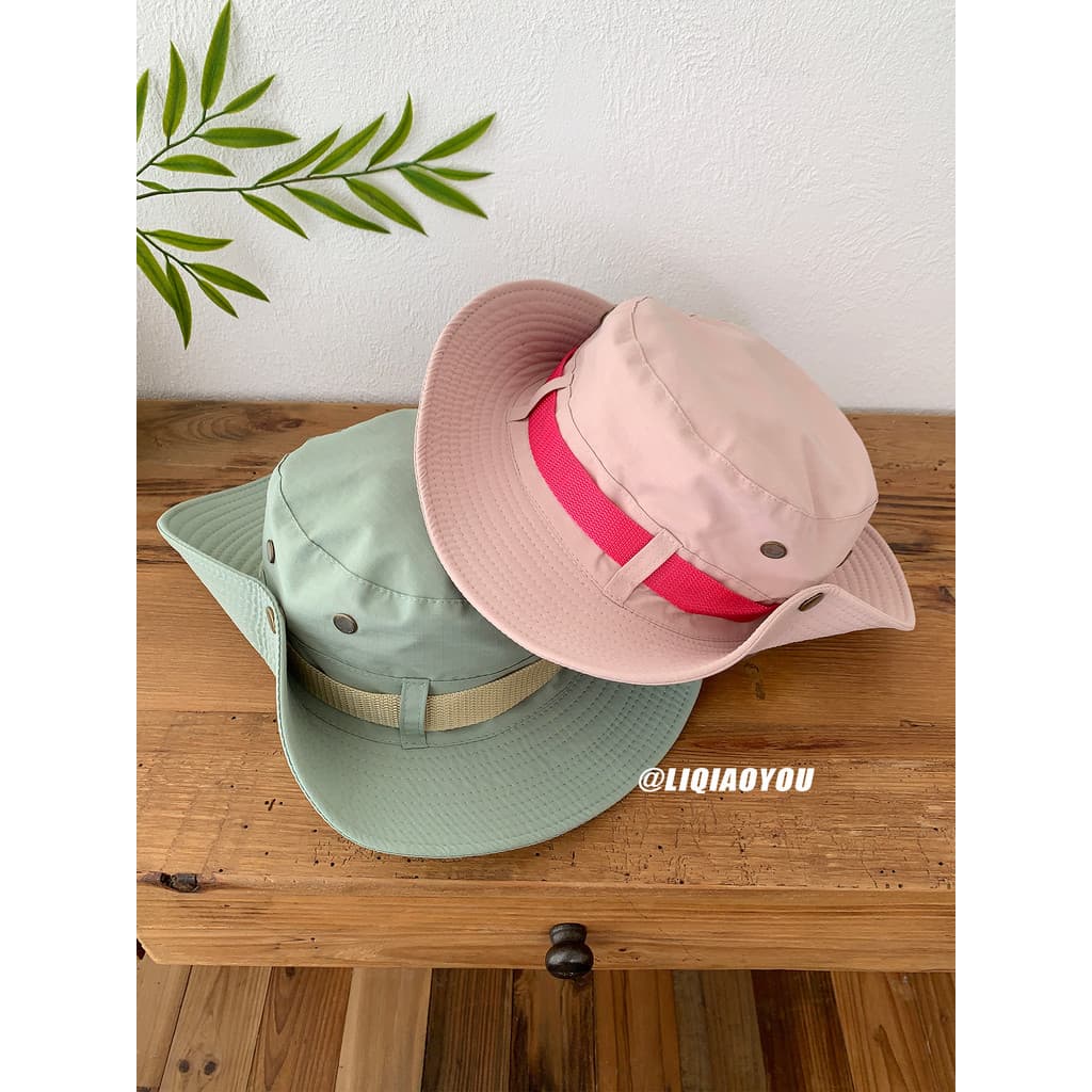 Li Qiaoyou Primavera Verão Dopamina Montanhismo Ao Ar Livre Chapéu de Sol Feminino Nicho Rua Ocidental Cowboy Balde Chap