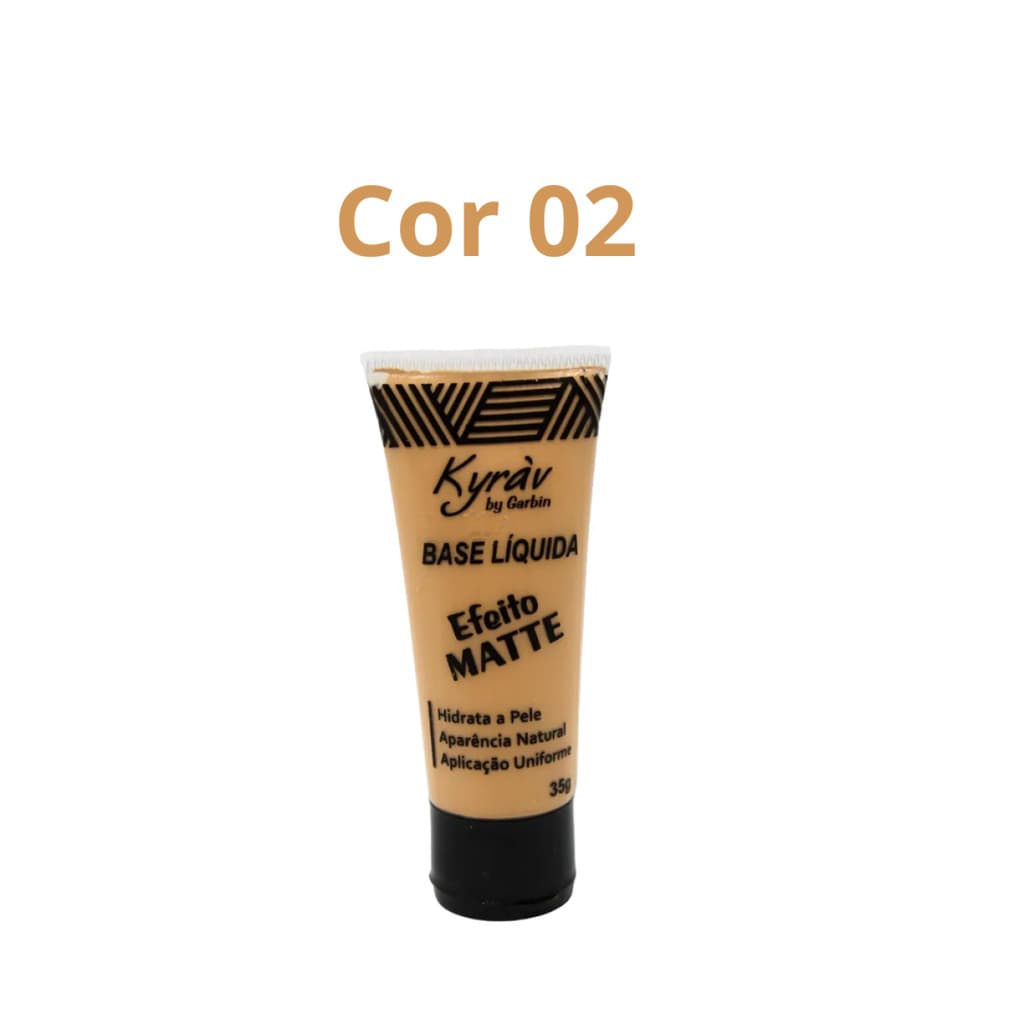 Base Líquida Efeito Matte Kyràv Cor 02 - Alta cobertura