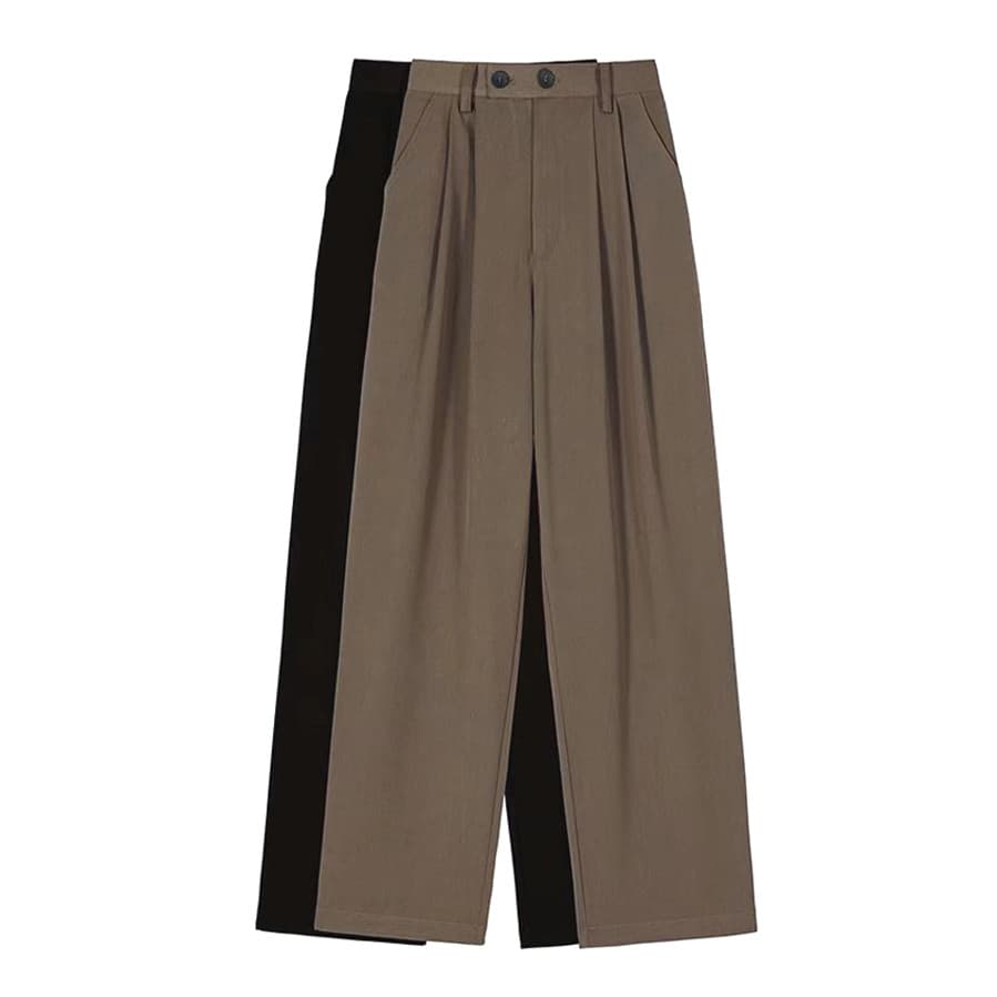 Calças mágicas macacão marrom calças casuais masculinas Drape em linha reta Retro solto estilo japonês mais magro olhar
