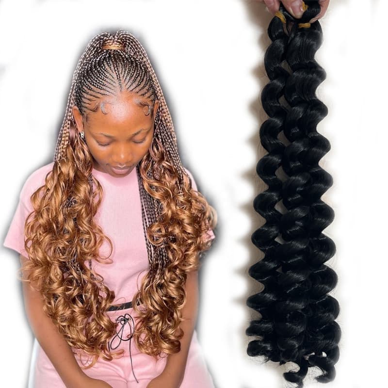 18in Itália Cachos Crochê Tranças Cabelo Francês Onda Solta Cabelo5.205 W6XI