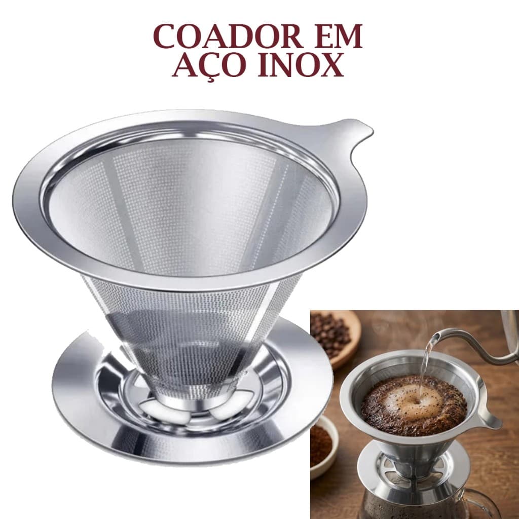 Coador de Café Aço Inox 103 Permanente