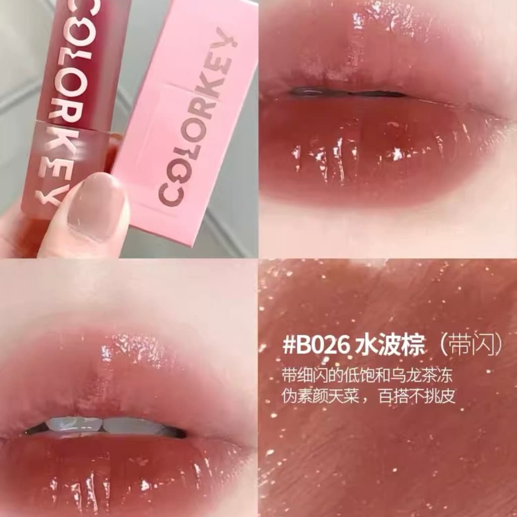 Colorkey colorkey colorkey água Bobo lábio esmalte essência mel espelho lábio esmalte feminino Panda vermelho beleza bat