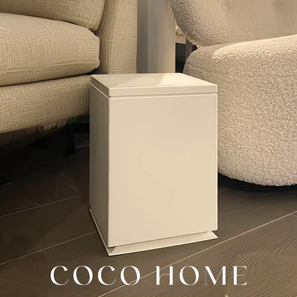 Lixeira quadrada estilo japonês, sala de estar doméstica, cozinha, tipo Push, camada dupla com tampa, cesta de papel de
