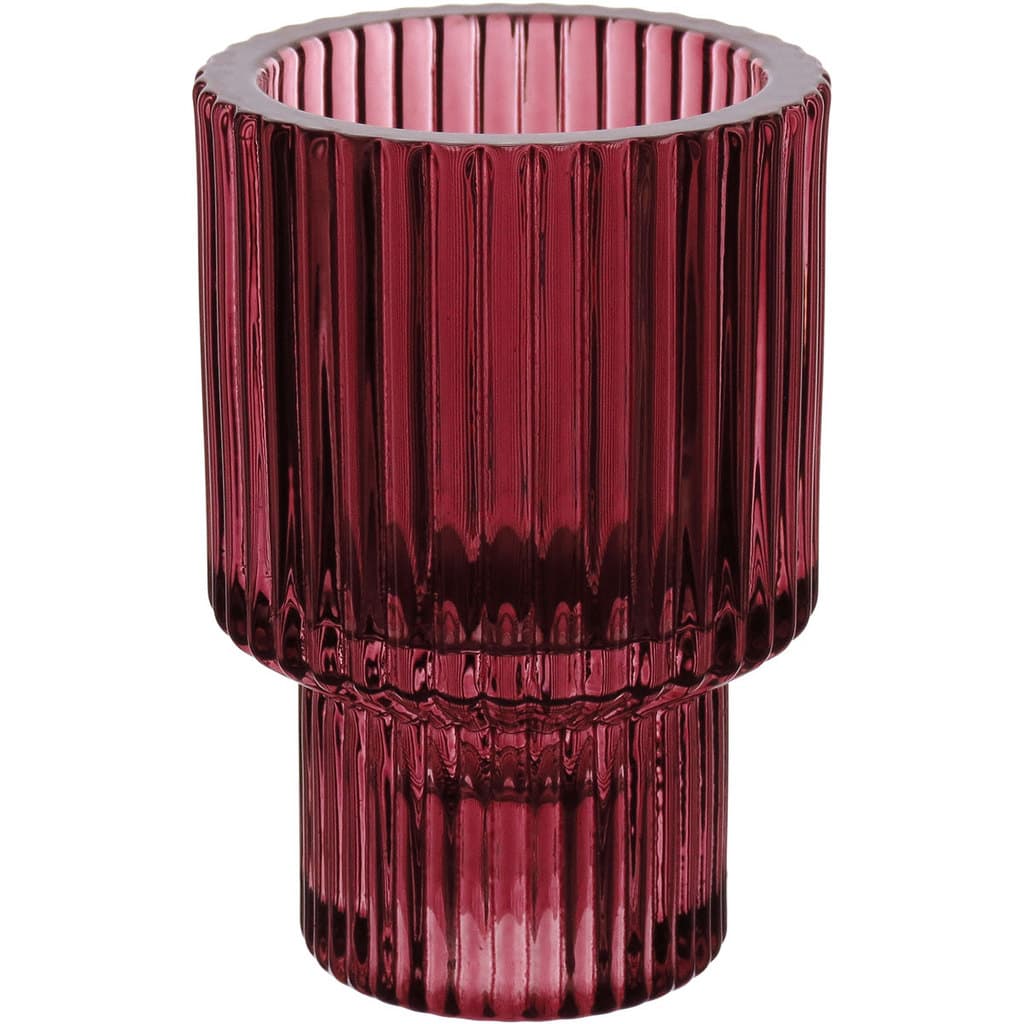 Castiçal Decorativo Porta Vela Suporte Home&Co Vidro 8x6x6cm Vinho