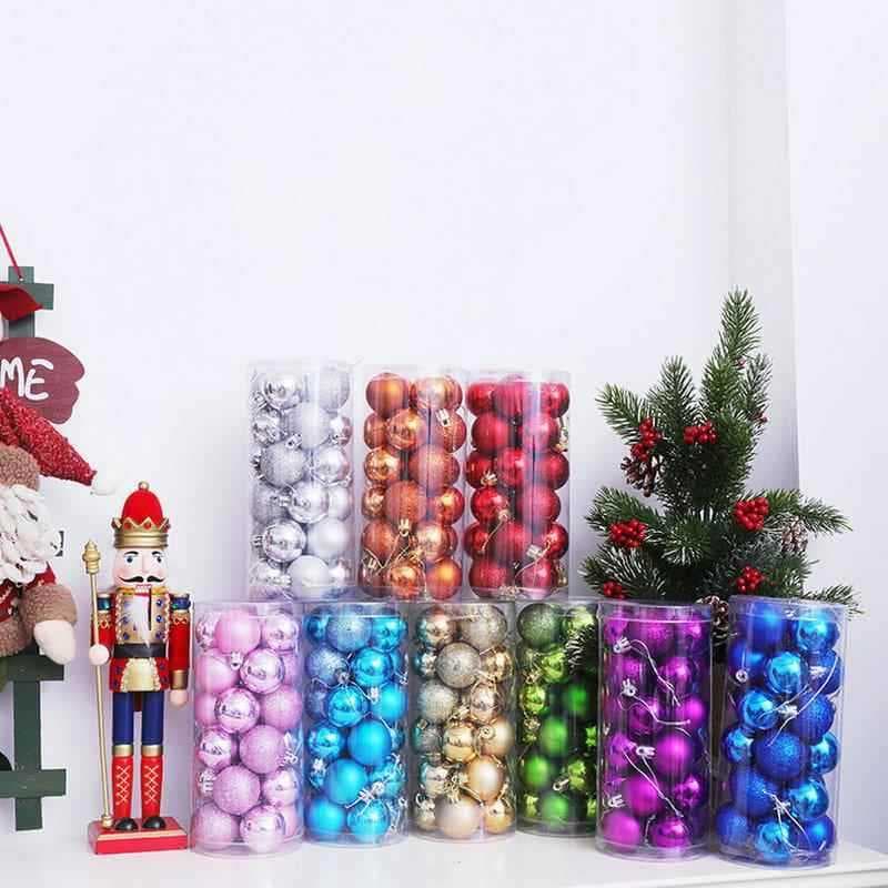 Bola de natal barril bola pacote pingente janela cena Layout brilhante chapeamento colorido pendurado bola decorações da