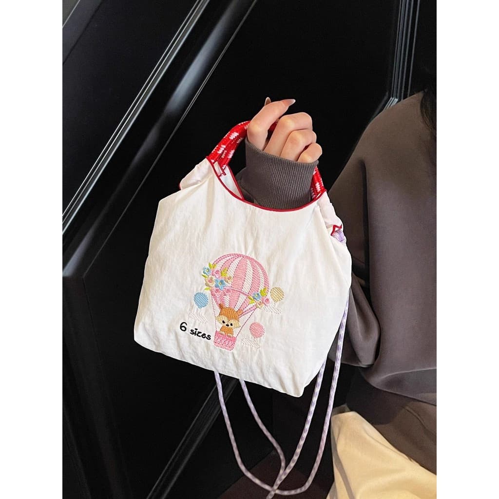 Japão ballchain novo estilo bordado caseiro Mini saco ecológico feminino verão telefone móvel portátil pequeno saco