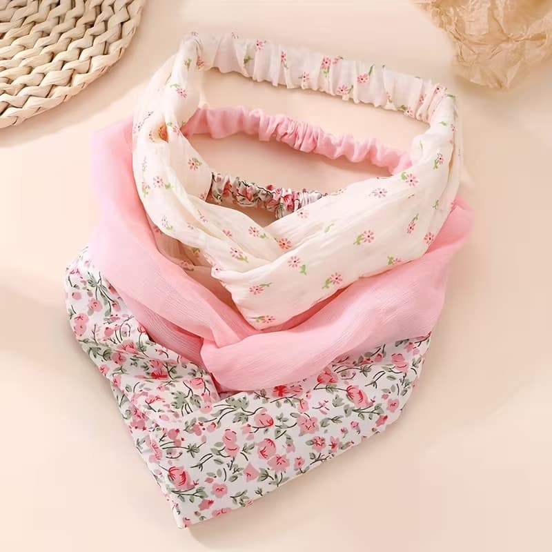 3/6Pcs Faixas de Cabelo Turbante Feminina Floral Poá Animal Print Yoga Fitness Academia