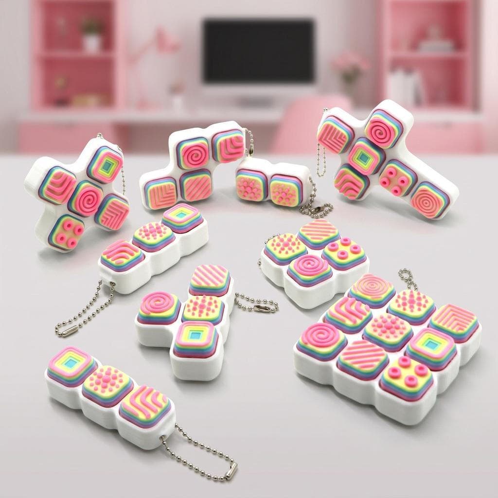 Teclado Clicker Brinquedos Fidget Keycap Chaveiro Alívio Do Estresse Dedo Gadget Descompressão Brinquedo condekph