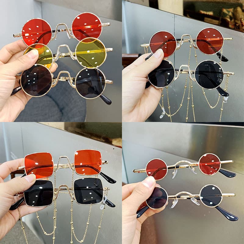 Óculos de sol das crianças meninos meninas Retro Metal quadro redondo óculos passarela mostrar príncipe óculos feminino