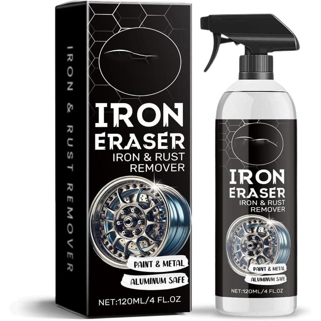 Spray Removedor de Ferrugem Iron Eraser, Spray Removedor de Pó de Ferro para Rodas de Carro e Pintura, Removedor Rápido