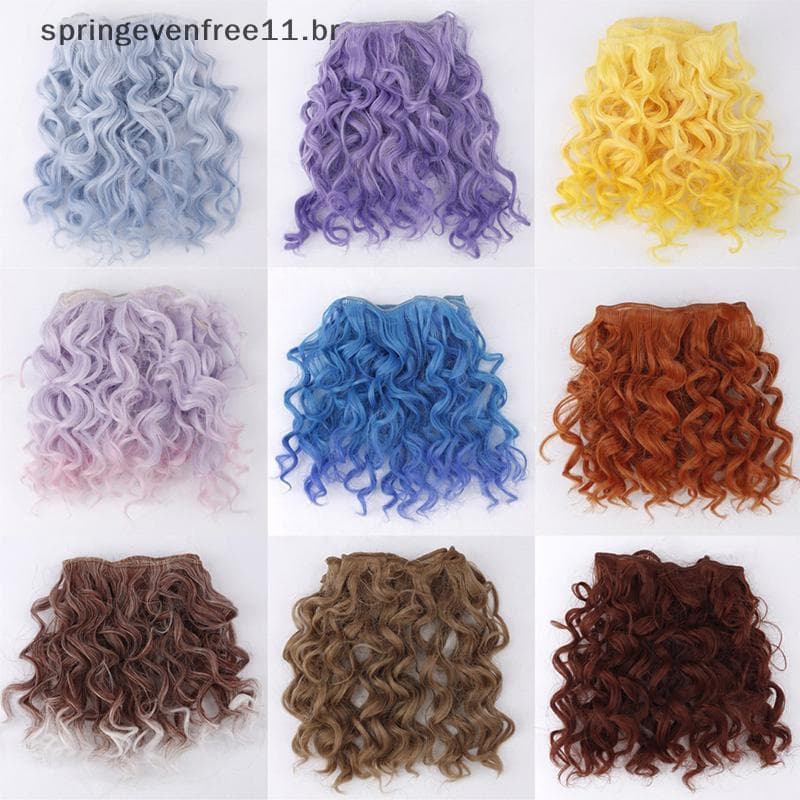 Primavera 15 * 100cm Extensões De Cabelo Encaracolado Parafuso De Alta Qualidade Para Todas As Bonecas Perucas DIY BR