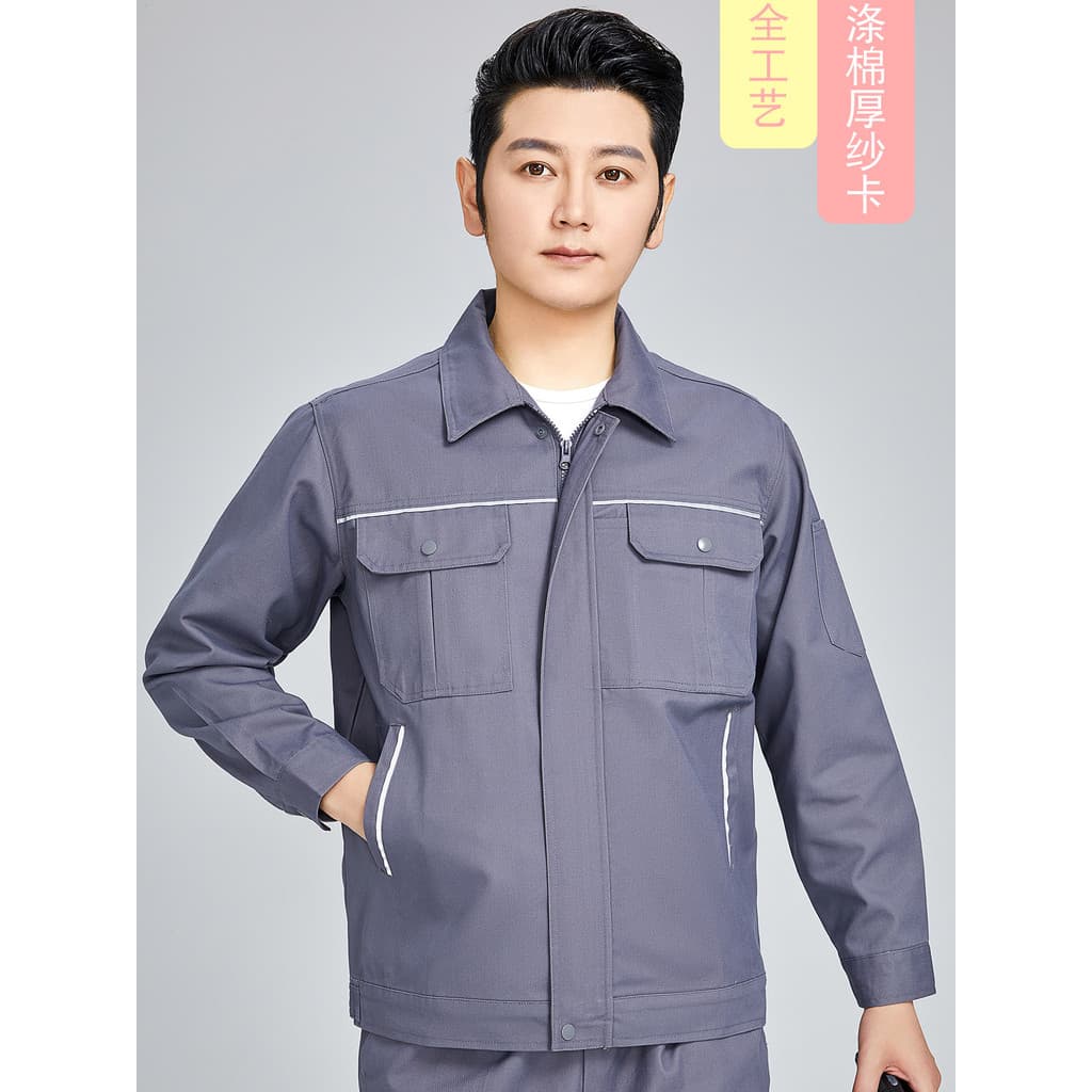 Primavera reflexivo workwear conjunto seguro de trabalho workwear de manga comprida superior Pipeline conservação de águ