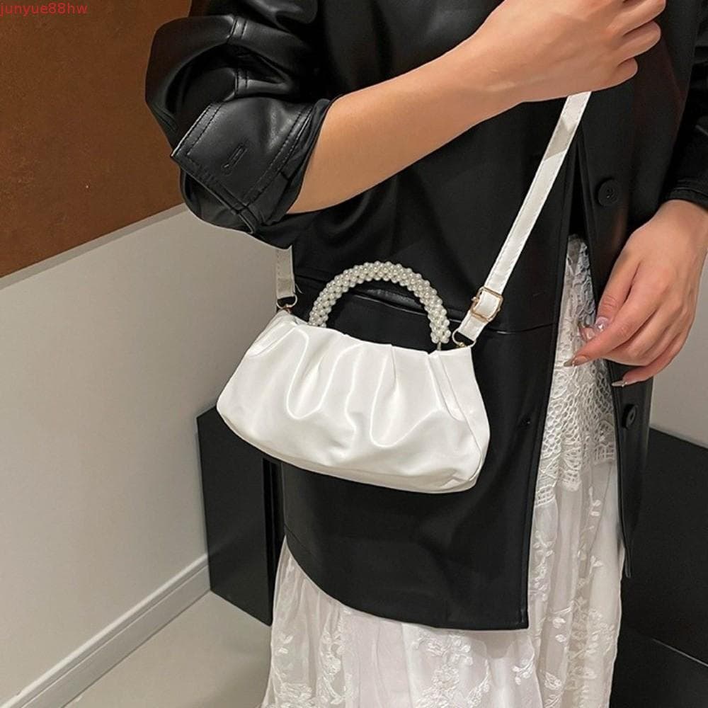 JUNYUE Bolsa Nuvem , De Pérola De Imitação De Cor Sólida Ombro Feminina Quadrada Portátil Estilo Coreano