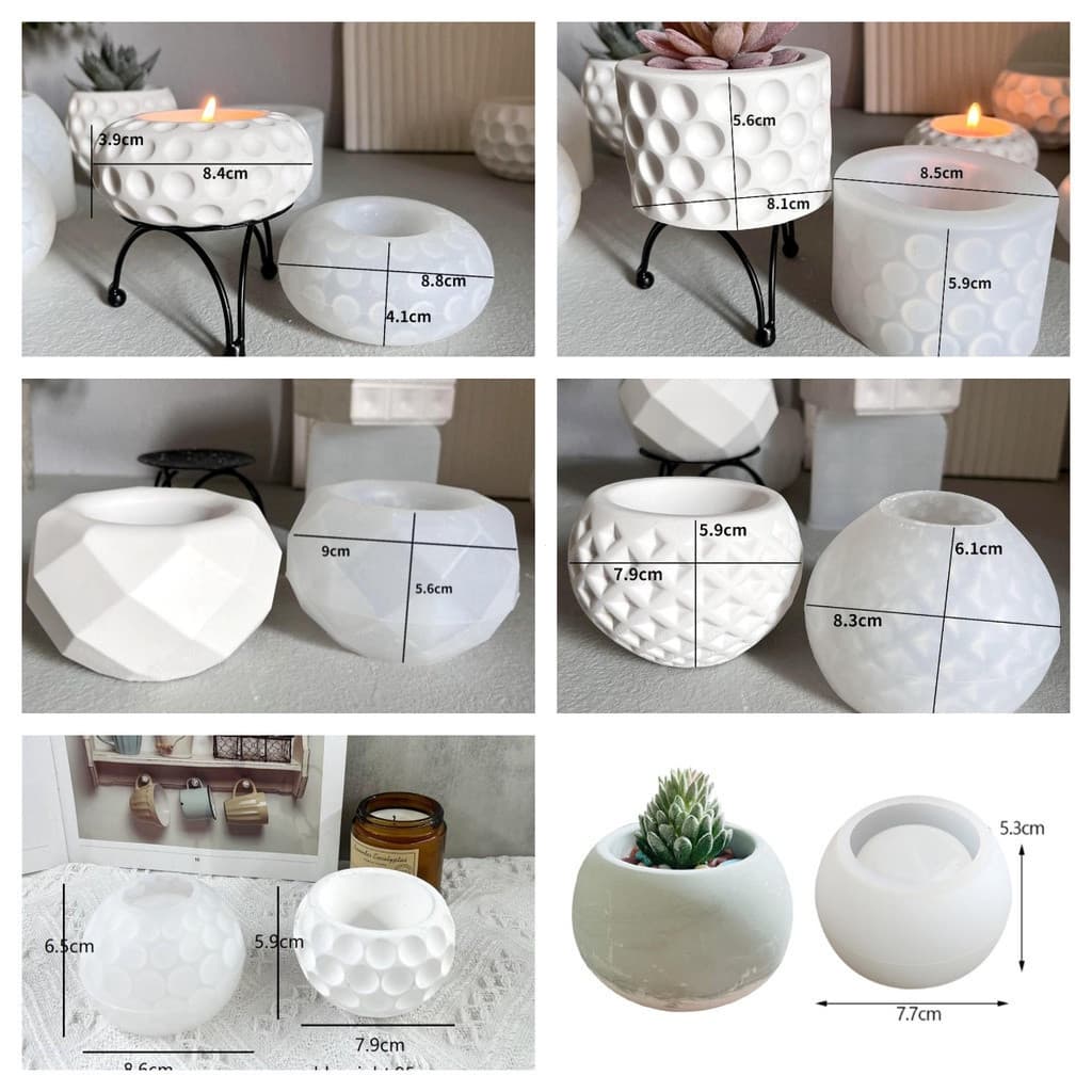 Molde de Silicone para Vaso de Concreto Antigo Adequado para Vaso Canudo Caixa de Armazenamento Jarro Garrafa de Epóxi C