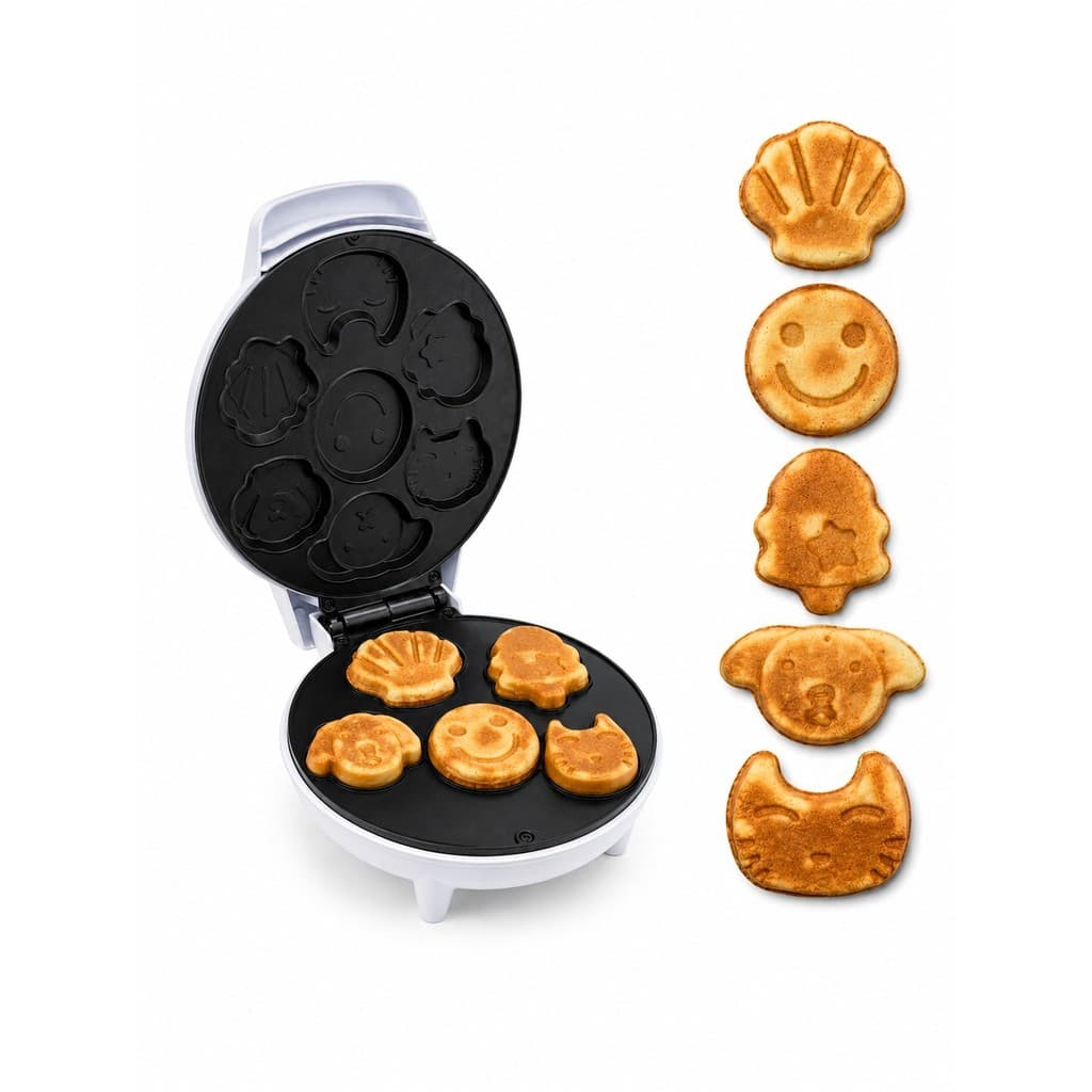 Máquina de Donuts e Mini Waffles Elétrica Antiaderente 7 Formatos Infantil
