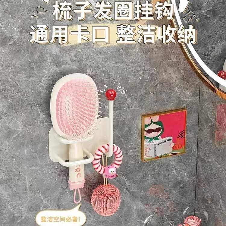 Elástico de cabelo para banheiro, faixa de cabelo, corda de cabelo, gancho, suporte de armazenamento de parede para banh