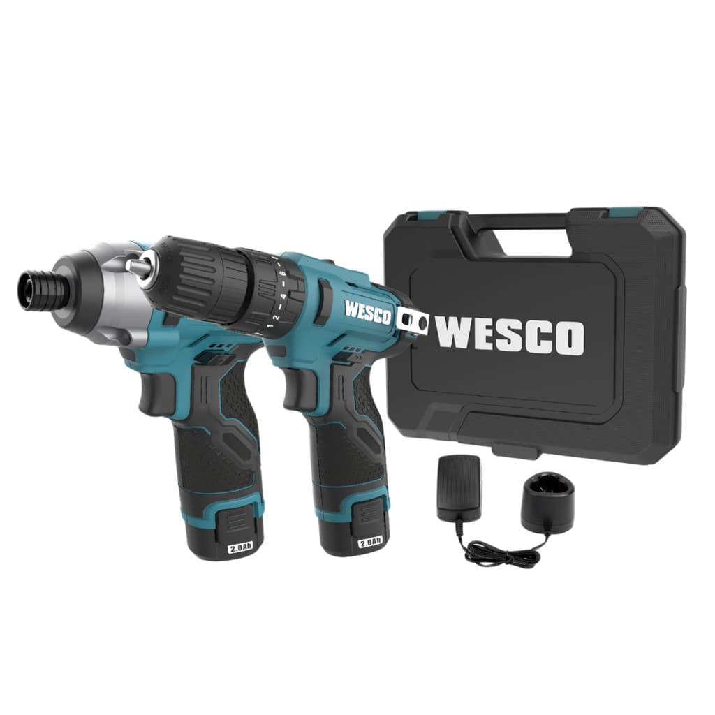Kit Parafusadeira de Impacto + Chave de Impacto 12V Wesco com Maleta