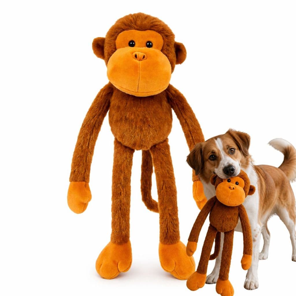 Brinquedo para Pet em Pelúcia Macaco Luxo Macio para Cães e Gatos