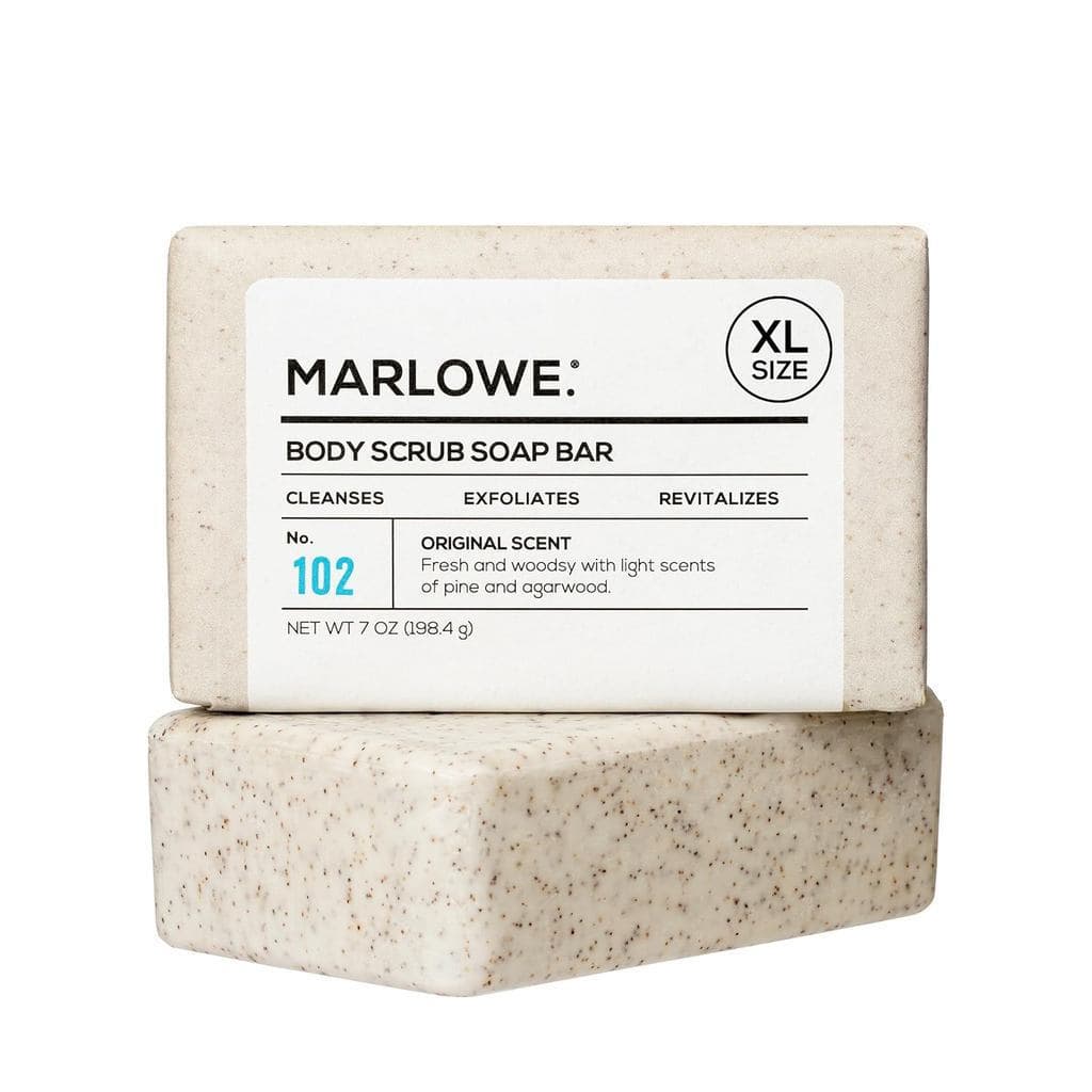 MARLOWE.No.102Sabonete Esfoliante Corporal 7oz, Sabonete em Barra com Manteiga de Karité, Óleo de Oliva e Extratos de Ch